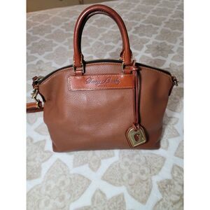 Vtg Dooney & Bourke All Weather + Vachetta Brown Juliette Satchel Shoulder Bag